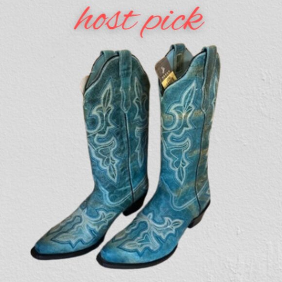 Roper Shoes - ❤️HOST PICK❤️ Roper Blue All Over Embroidery Western Boots  4214   NWOB Boutique